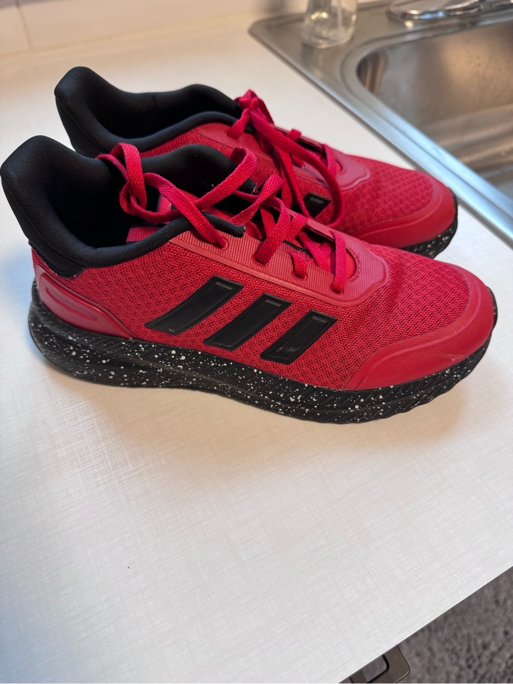 Adidas Kids Red Athletic Sneakers with Black Accents 4